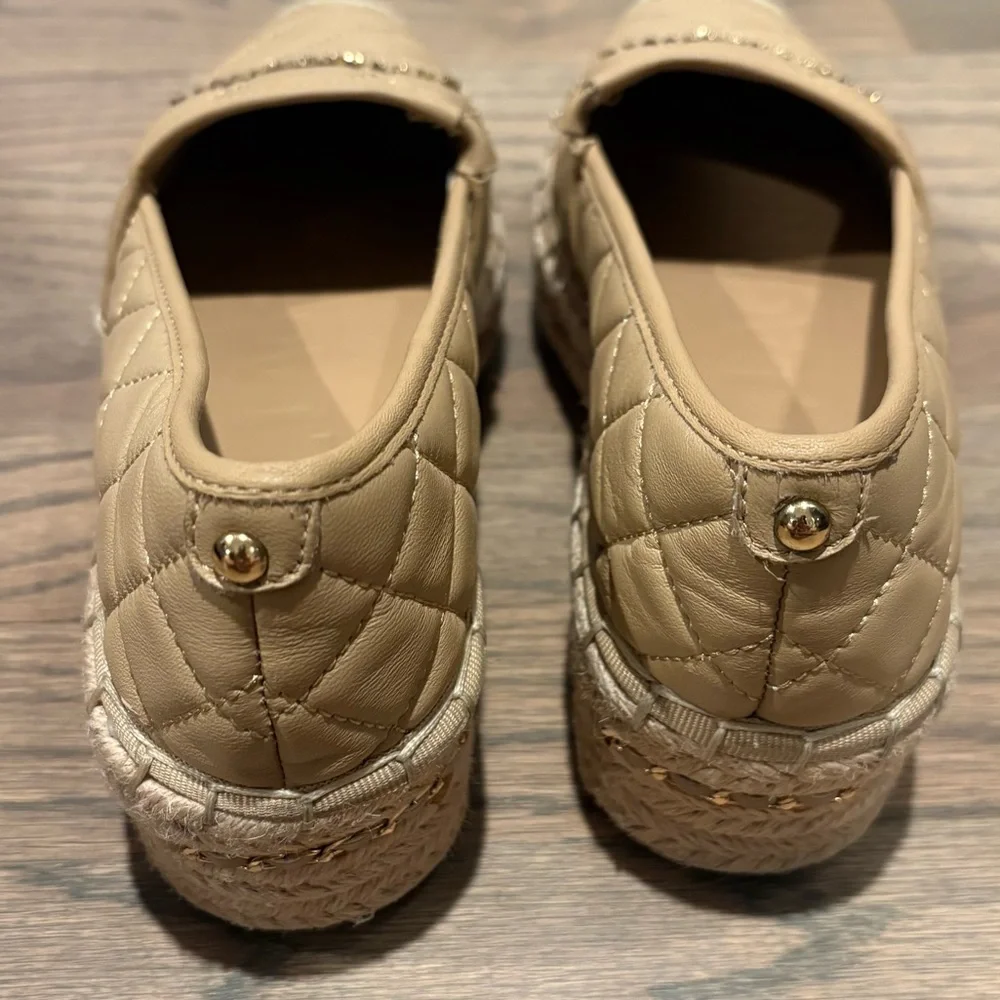 Karl Lagerfeld Tan Leather Espadrilles Size 6 - Picture 4 of 8